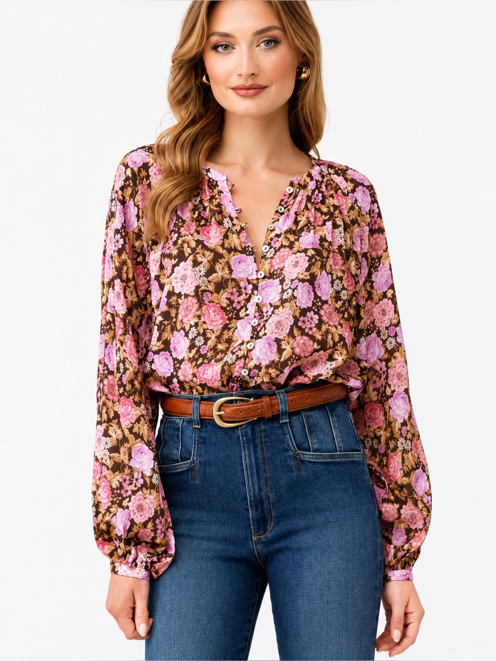 Spell Enchanted Wood Floral Blouse Pink Preppy Boho Summer Plus Womens XXL